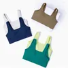 Yoga Outfit NWT 2 Pcs por Conjunto com Nervuras Back Deep U Sports Bras Mulheres Strap Sem Fio Acolchoado Regatas Sem Costura 5 "Curto