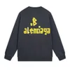 Brand Balenciiagas Hoodies Hoodie Sweater Version Paris Fashion Men High Quality Sweaters b Home Adhesive Tape Direct Spray Printing Wash Worn Out Men's Women's