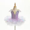 Stage Wear Tutu Enfants Filles Paillettes Bleu Ciel Princesse Performance Robe De Danse Moderne Fête