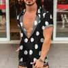 Camicie casual da uomo Camicia abbottonata Estate a pois risvolto Vacanza all'aria aperta Abbigliamento abbottonato Abbigliamento Spiaggia