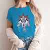 Magliette da donna Graffiti Warrior Of Courage Maglietta da donna Digital Monster Manga Girls Basic Tops Camicia da donna in cotone 5XL Divertente regalo di moda