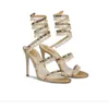 Fairy 2109a Wind Wedding Quality Women's Shoes Party Banket Stiletto High-Heel Sexig Snake Wrap Strap Ankel Sandaler 230403