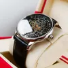 Zegarek na rękę Rafa Tiger/RT Designer szkieletowy męski zegarek skórzany pasek Automatyczny TOP CLOCK RELOJ HOMBRE RGA1975