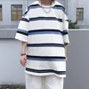 Men's T-Shirts Black Stripe T-shirt Boys Summer Punk T-shirt Boys Japanese Cool Clothing Casual Punk Clothing Loose Hip Hop Gothic Men's T-Shirt 230403