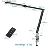 Skrivbordslampor Modern energibesparande LED -skrivbordslampa med klipp 8W Swing Long Arm Study Piano Office Eye Care Bedside Dimble Desktop Table Lights Q231104