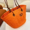 Toppstrån PAG PLAIN KNITNING Virka broderier Öppna Casual Tote Interiörfack Två tunna remmar Läder blommor Fashion Women 67