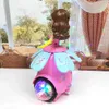 Bebekler Prenses Müzikal Dancing Angel Bebek 3D LED Işıklar Müzik ve 360 ​​Spinning Electric Peri Kız Oyuncak 231110