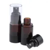 Makeup Brushes 2pcs Transparent Empty Refillable Pump Bottle For Liquid - 15ml