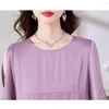 Femmes Blouses Dames Sexy Violet Noir Chemises D'été À Manches Courtes Évider Mode Femmes 2023 Élégant Femme Casual Tops Pulls