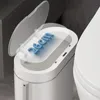 Lixeiras com sensor inteligente Lixeira automática para banheiro Lixeira doméstica com tampa Escova de vaso sanitário à prova d'água Lixeira com costura estreita 231102