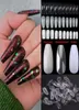 600PcsBag Acrylique Détachable Cercueil Forme Ballerine Couverture Complète Faux Ongles Manucure Artificielle Faux Ongles Conseils Nail Art Outils3587174