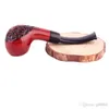 Smoking Pipes Bending Apple pipe classique à petit point rouge Mini pipe portable en acajou