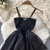 Casual Dresses Summer Senior Sense Of Pure Desire Girl Sexig One Shoulder Thin Mesh Puffy Halter Dress