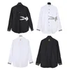 Chemises blanches pour hommes Chemises à manches longues de créateurs 2023ss Chemises en soie de marque de luxe chemises ourlées noires de haute qualité animal Broderie chemises pour femmes Taille XS-XL