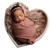 Decken Stil Born Pography Baby Full Moon Po Mohair Strickwickel Handgefertigte Kopfbedeckung Studio Requisiten