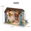 Accessoires de maison de poupée assembler bricolage kit de maison de poupée en bois maisons miniatures jouets avec meubles LED lumières cadeau 231102