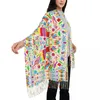 Scarves Personalized Printed Mexican Otomi Birds Scarf Women Men Winter Fall Warm Animal Floral Folk Shawl Wrap