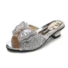 Slipper Girls Summer Sandals lovertjes Princessse Kinderen High Heel Party Shades Leer voor kinderen Slides 230403