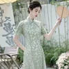 Party Kleider 2023 Sommer Lose Temperament Spitze Täglich Lange Mädchen Junge Stil Chinesische Retro Verbesserte Aodai Cheongsam Kleid X888