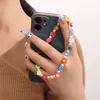 Pearl Phone Chain Key Rings Lanyard Jewelry Accessories for Women Color Beads Fruit Charm Telephone Rope Phone Strap for Gift