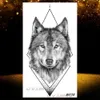 Temporary Tattoos OMMGO Black Wolf Forest Tribal Feather Tattoos Temporary Sticker Tree Fierce Animal Fake Tattoo For Men Body Art Custom Tatoos Z0403