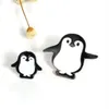 Todo-1 pieza Harajuku aleación esmalte Kawaii blanco negro pingüino Broche insignias alfileres de solapa Broches seguros bufanda niño con estilo mujeres Jewelr162f