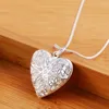 Kedjor 45-75 cm 925 Sterling Silver Halsband för kvinnor Mönster Heart Po Frame Pendant Julklapp Högkvalitativ bröllop smycken