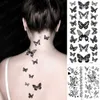 Temporäre Tattoos Schmetterling Wasserdicht Temporäre Tätowierung Aufkleber Motte Rose Blume Dunkel Flash Tatto Frauen Sexy Body Art Arm Hals Gefälschte Tattoos Männer Z0403