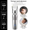 Cortadora de pelo profesional Digital USB recargable Clipper para hombres corte de pelo cuchilla de cerámica cortadora de afeitar máquina de peluquero y231102