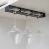 Kitchen Storage Wine Glass Holder Hanging Under Shelf Plastic Stemware Rack Glassware Drying Hanger For Bar