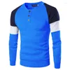 Heren t shirts zogaa heren mode gewoon shirt met lange mouw katoen casual pullover jumper hoodie o-neck patchwork heren kleding