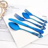 Conjuntos de utensílios de jantar drmfiy 4/20pcs conjunto de utensílios de mesa azul