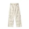 Men's Pants Street White Multi pocket Overalls Harajuku Style Loose Casual Trousers Straight Mopping Autumn 230403