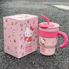 Christmas Holiday Gift Ice Cup Stainless Steel Insulation Cup Girl High Beauty Straw Water Cup Cute Office Water Bottle