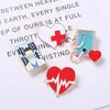 Party Supplies Medical Series Brooch Creative Stethoscope Electrocardiogram Male And Female Doctor Modeling Paint Pin Lapel Pins