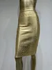 Skirts Women Summer Skirt Sexy Black Silver Gold Bronzing Bandage Skirt High Street Designer Skinny Party Midi Pencil Skirts 60cm 230403