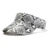 Ball Caps 2023 Zomer Groothandel Open Top Snapback Snake Skin Pu Lederen Vizierhoed