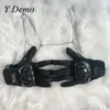 Kadın Tankları Camis y Demo Techwear Punk Moto Biker Eldiven Boncuk Zincirleri Kadınlar İçin Ayarlanabilir Göğüs Yeleği Camisole Street Giydirme 230331