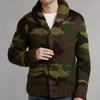 Giacche da uomo Uomo Autunno Inverno Camouflage Jacquard Maglione Cardigan Risvolto Slim Fit Cappotti in maglia per uomo