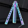 Faca de treinamento de borboleta portátil CSGO Balisong Pocket Flail Flade Uncut Butterfly pente de borboleta para ferramenta de treinamento