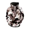 Herren Hoodies Camouflage Sweatshirt Kleidung 3D-Grafik gedruckt übergroße Pullover Bekleidung Mode Streetwear Tops