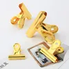 Platerade metallpappersklipp Guld Black Clamp Diy Notebook Accessory Office School Stationery Supply