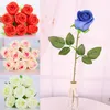 Dekorativa blommor röd touch verklig latex rose silk konstgjord bukett brud brudtmaid hortensior blommig bröllop fest hem dekor