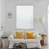 Blinds Cordless White Waterproof Zebra Window Shade Spring Shutter Day and Night Roller Curtains for Living Room 230403