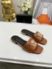 Paris Women's Luxury Designer Sandals and Slippers Fashion Summer Girls Beach Women's Flat Heels Sexy Genuine Leather Slippers 35-44