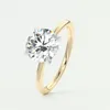 Cluster Rings Solid 14k Yellow Color Round Cut 1.5mm Band 2ct 4 Prone Setting Moissanite Ring For Women Wedding