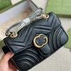 Дизайнерские сумки сумочка сумка сумки для женщин Marmont Classic Cross Body 3 размеры роскоши подлинная кожа с серийным номером 2023 Новым запасом в США