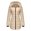 Trenchs de Femmes Manteaux Puffer Veste matelassée Femmes Automne Vestes d'hiver pour 2023 Capuche Longue Parka Mujer Marine Jaune Abricot Gris Parkas