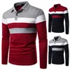 Men s T Shirts Autumn Men Long Sleeve T shirt Three Colors Stitching Tops matching street casual fashion 230403