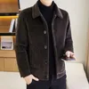 Men's Wool Men 2023 Spring Autumn Fashion Mink Velvet Coats Male Short Slim Overcoats Middle-aged Thicken Warm Jackets W322